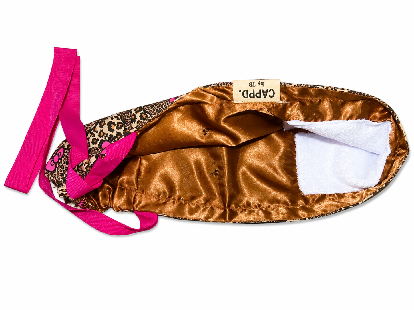 Leopard Kitty 🎀 | Satin-Lined Scrub Cap
